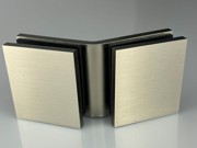 Fixed Bracket - Square 135 Degree Glass to Glass - Brushed Nickel